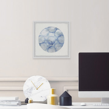 "Faded Blue Fire Rings" Framed Painting Print