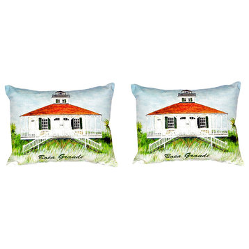 Pair of Betsy Drake Boca Grande Lighthouse No Cord Pillows 15 Inch X 22 Inch