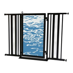 Fusion Gates - Fusion Gate with Healing Waters Design, Black, 36"-52" - Baby Gates And Child Safety
