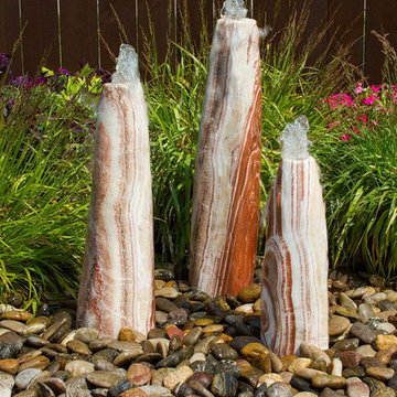 Red Onyx Triple Pillar Fountain