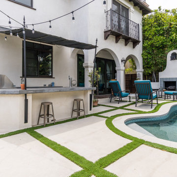 West Hollywood Spanish-Style Pool House Transformation