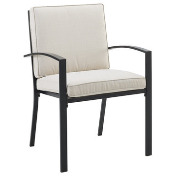 Kaplan 2-Piece Outdoor Dining Chair Set, Oatmeal/Oil Rubbed Bronze