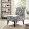 Linon Coco Damask Wood Upholstered Accent Chair in Gray