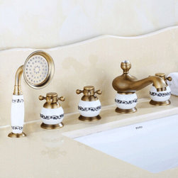 La Rochelle 5 Piece Deck Mounted Bathtub Faucet - Bathtub Faucets