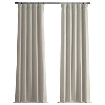 Signature Faux Linen Blackout Curtain Single Panel, Caravan Beige, 50"w X 84"l