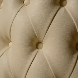 Cream Faux Leather Circle Borne Settee Sofa - Products