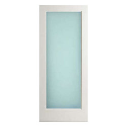 EXTERIOR 1 LITE WHITE PRIMED DOOR W/ OBSCURE LAMINATE GLASS - Windows