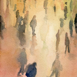 Figures Grand Central Terminal NYC Watercolor - Fine Art Prints