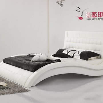 Impressions Leather Platform Bed