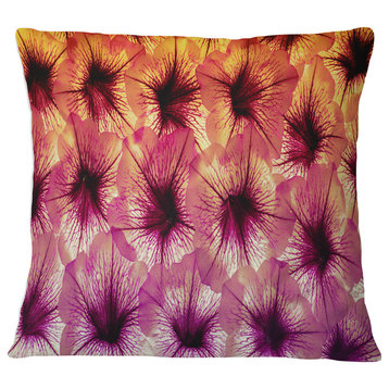 Close Up Purple Flower Design Floral Throw Pillow, 16"x16"