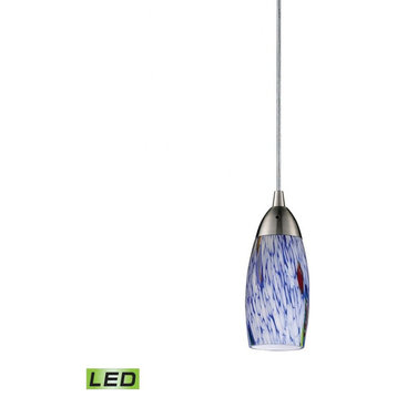 7 Inch 9.5W 1 LED Mini Pendant-Starlight Blue Glass Color-LED Lamping Type