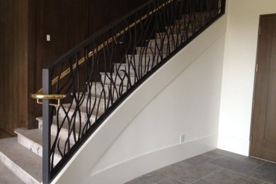 Photo of a transitional staircase in Orange County.