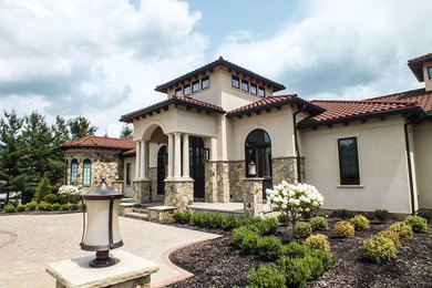 Mediterranean exterior home idea in Cleveland