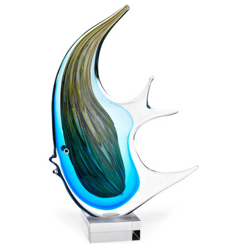 Art Glass Angel Fish 16"