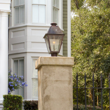 Post Mount Lighting, Lantern & Scroll