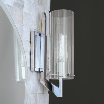 Norwell 8143-BN-CL Faceted Sconce Light. Clear Glass. Brushed Nickel