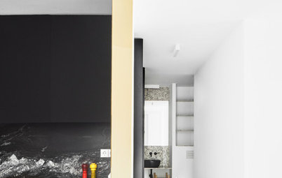 Casas Houzz: Un piso de 75 m² en blanco y negro para un soltero