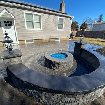 Cambridge Paver Patio with Firepit and Seating - Dix Hills, NY 11746
