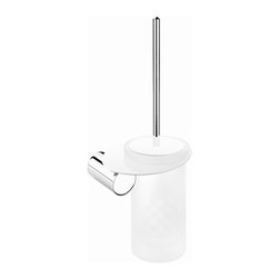 Secret Bath. Wall toilet brush holder. Chrome-White. Giselle collection - Toilet Brushes & Holders