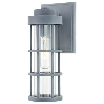 Troy Mesa 1-Light Small Outdoor Wall Sconce B2041-WZN, Weathered Zinc