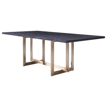 The Asher Dining Table, 86.5", Black, Contemporary, Rectangle