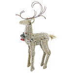 Northlight - 26" Reindeer Twine and Metal Christmas Decoration - From the Country Tweed Collection