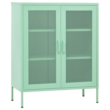 vidaXL Storage Cabinet Mint 31.5" Steel Home Sideboard Side Cabinet Furniture