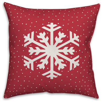 Simple Snowflake 20"x20" Throw Pillow Cover