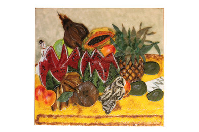 Art panel, glass mural Frida Kahlo mosaic
