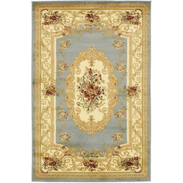 Traditional Royale 6' Round Sky Area Rug