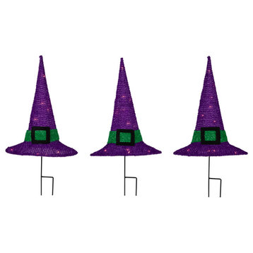 14" LED Lighted Witches Hat Outdoor Halloween Pathway Markers