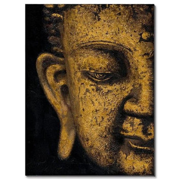 Buddha with Golden Foiled I â€šÃ„Ã¬ 50% Hand Painted