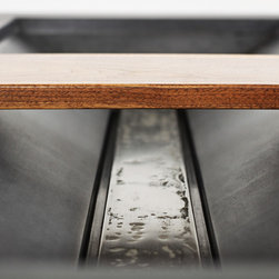 Concrete sink and brushed steel vanity - Bathroom Sinks