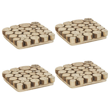 Wooden Square Coaster, Set of 4