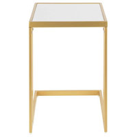 Side Table in White and Gold
