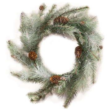 Icy Glittered Needle Pine Wreath
