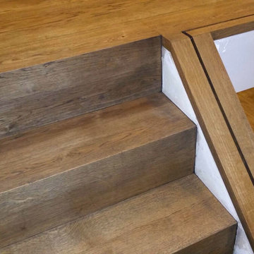 Engineerd Oak Floor Installation and Stair cladding Notting Hill, London