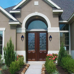 Prehung Entry Double Door 96 Solid Mahogany Courtlandt 2/3 Lite Glass - Front Doors
