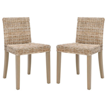 Barrano 18" Wicker Side Chair, Set of 2, Gray Wash