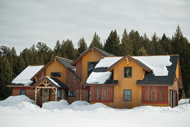Rustic exterior home idea in Other