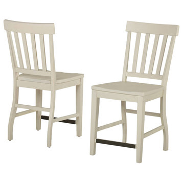 Cayla Counter Chairs, Dark Oak, Set of 2, Natural White