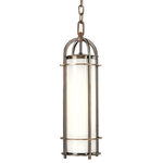 Hudson Valley Lighting - Portland 1-Light Pendant, Historic Bronze, 16" - We've adapted the classic coach lamp to create our Portland collection. Opal glass evenly diffuses glowing white light from within the lamps' clean-lined, cylindrical cages. Hook-and-eye hangers provide the authentic details that make our fixtures standout. Portland adds a hint of rustic charm to a style that carries contemporary allure.