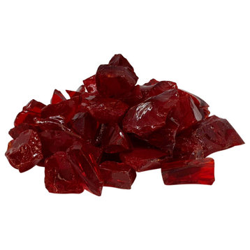 Fireglass Nuggets 1" to 2" 10 lbs for Fire Pit, Red