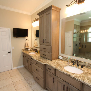 Double Vanity with Storage Tower