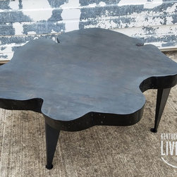 Gray Live Edge Coffee Table - Coffee Tables