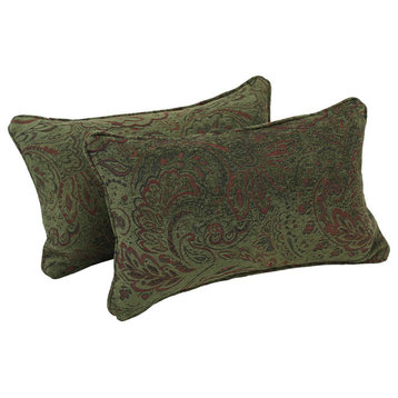 Jacquard Chenille Back Support PIllows, Scrolled Floral Tan