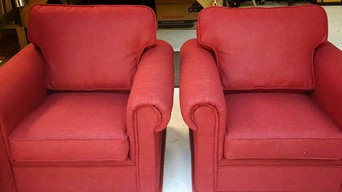 Red Wool Armchairs