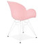 Provoc Dining Chair With White Metal Legs, Pink
