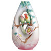 Franz Porcelain Collection Sweet Partners Rosy Faced Lovebirds Vase