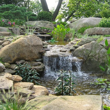 Waterfall and garden pond